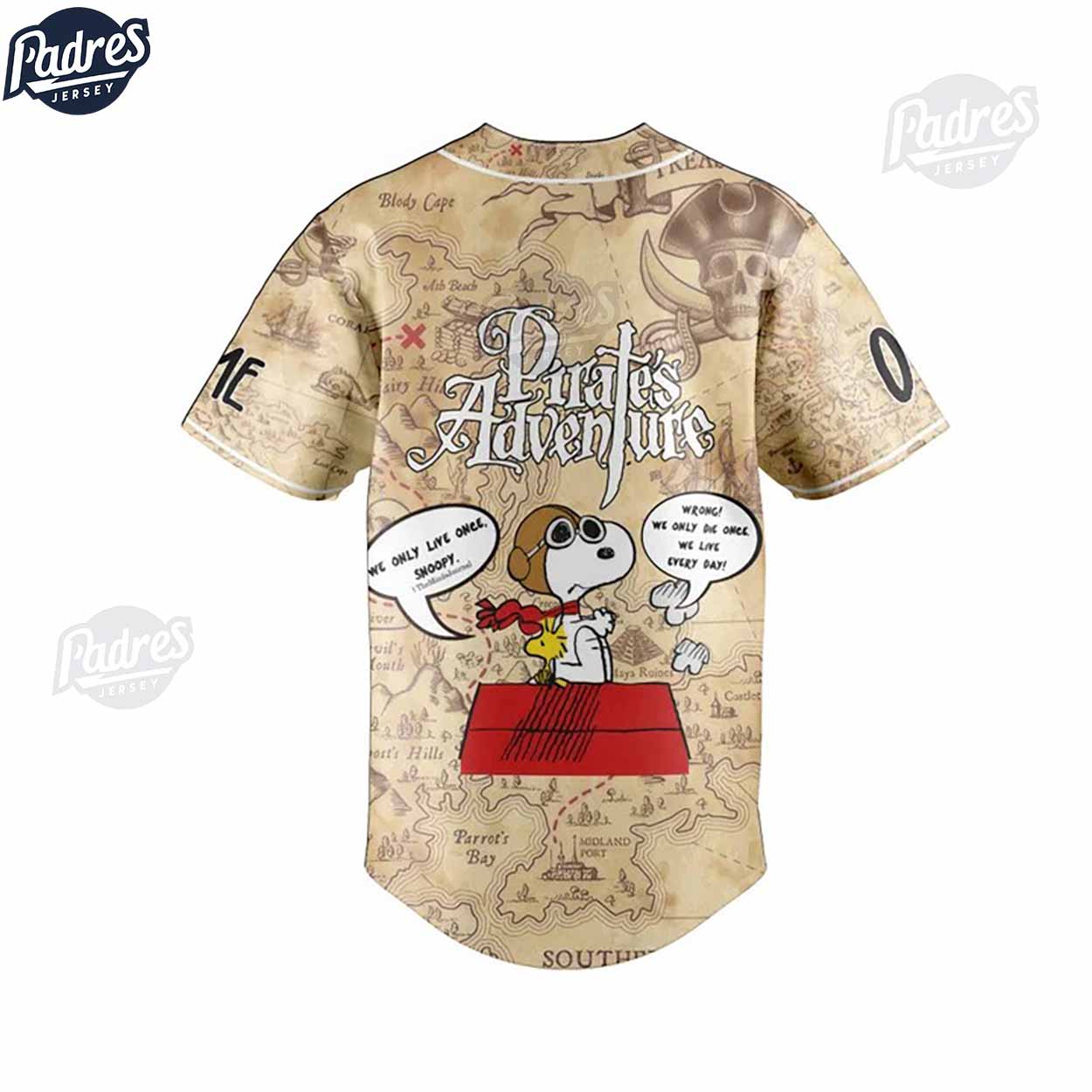 Pirates Adventure Snoopy Baseball Jersey Shirt - Padres Jersey Oasis: Elevate Your Baseball Style Game