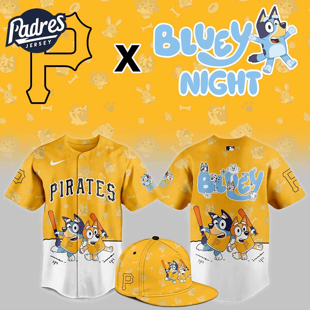 Pittsburgh Pirates Bluey Night Baseball Jersey Outfit - Padres Jersey Oasis: Elevate Your Baseball Style Game