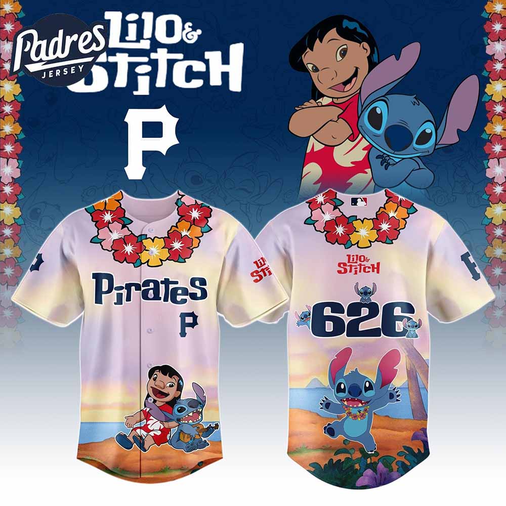 Pittsburgh Pirates MLB X Lilo Stitch Personalized Baseball Jersey - Padres Jersey Oasis: Elevate Your Baseball Style Game