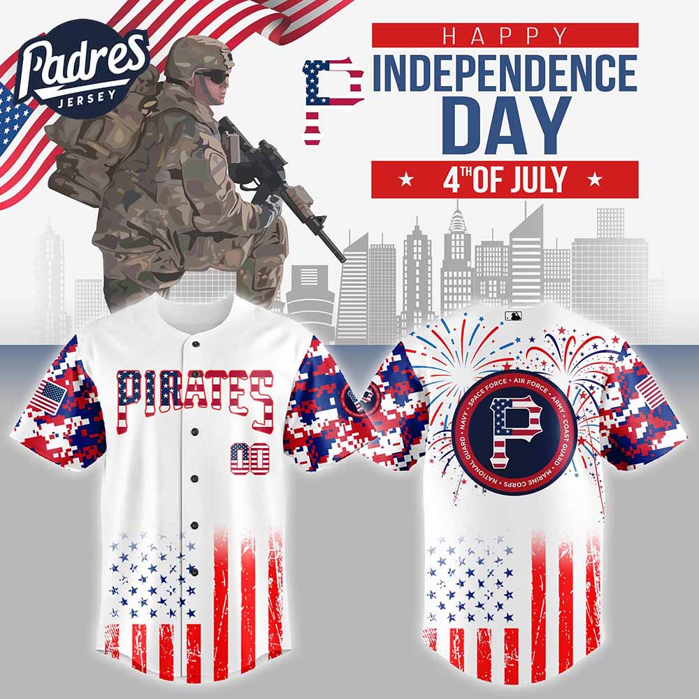 Pittsburgh Pirates MLB X The 4th Of July X Military Personalized Baseball Jersey - Padres Jersey Oasis: Elevate Your Baseball Style Game