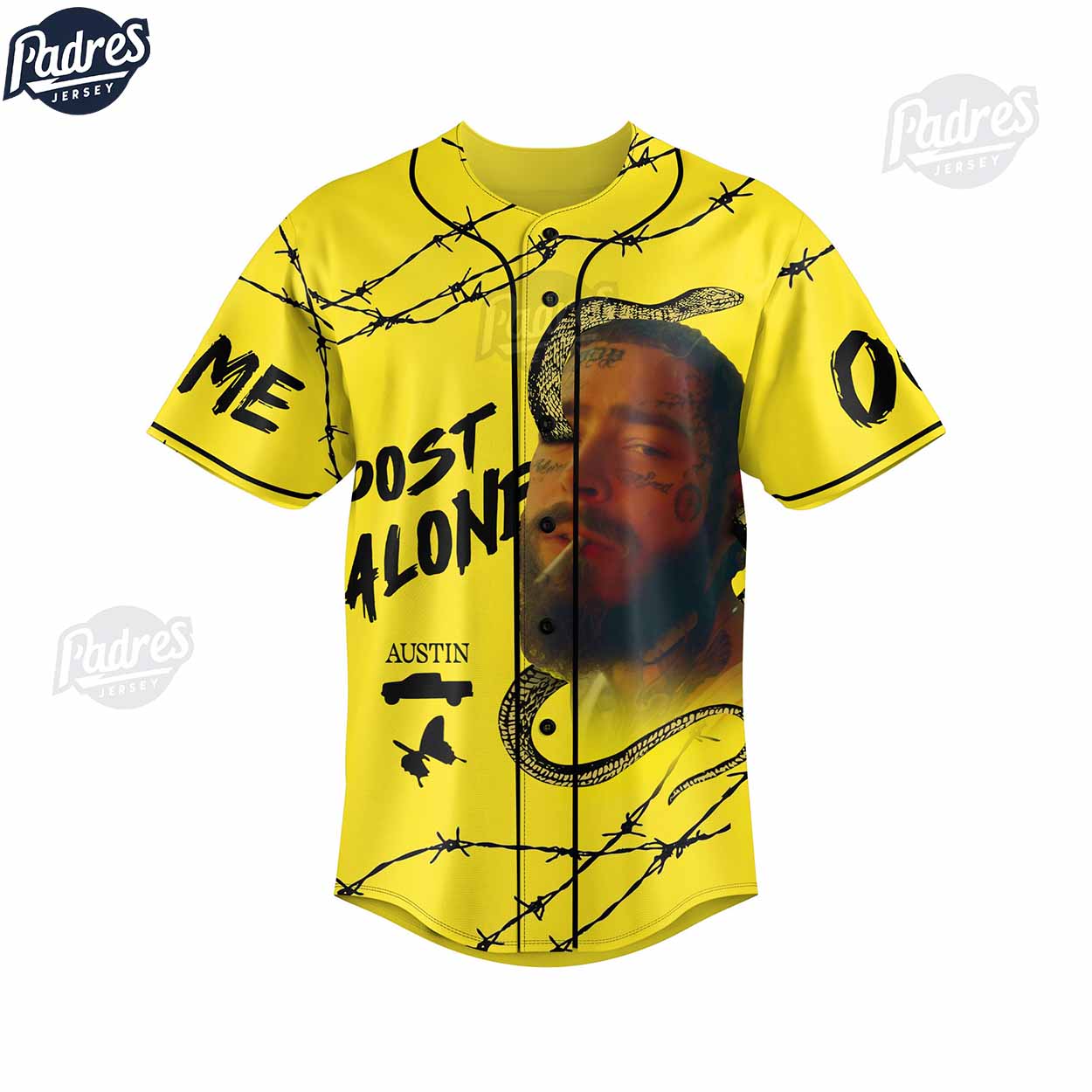 Post Malone Custom Baseball Jersey Fan Gear - Padres Jersey Oasis: Elevate Your Baseball Style Game