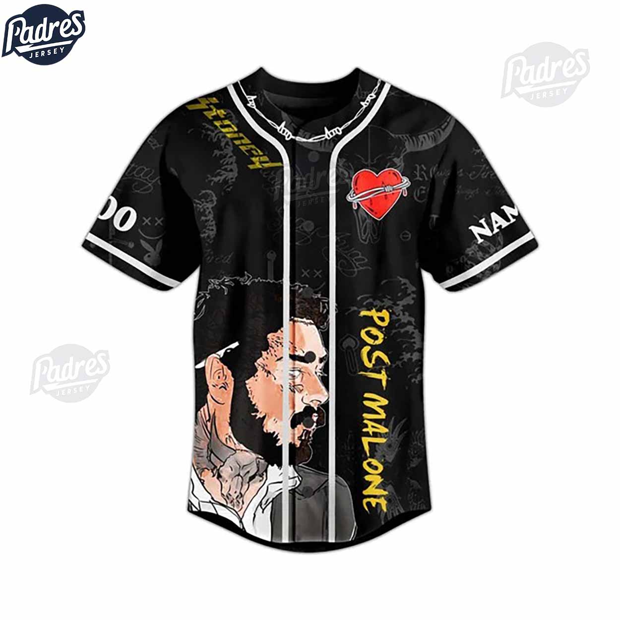 Post Malone Custom Baseball Jersey Gifts For Anyone - Padres Jersey Oasis: Elevate Your Baseball Style Game