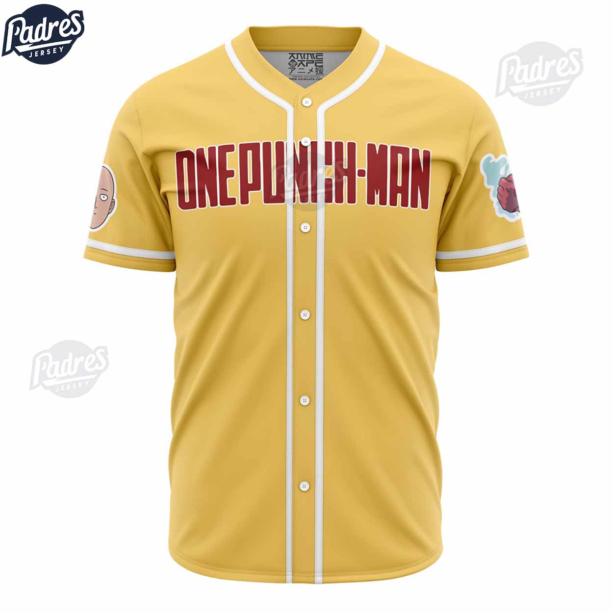 Power Saitama One Punch Man Baseball Jersey Shirt - Padres Jersey Oasis: Elevate Your Baseball Style Game