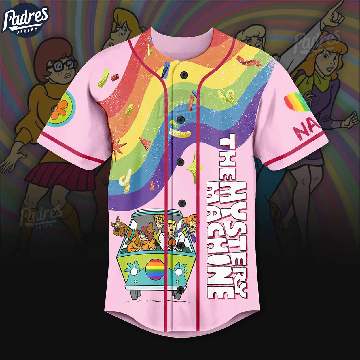 Scooby Doo The Mystery Machine Love Is Love Custom Baseball Jersey Style - Padres Jersey Oasis: Elevate Your Baseball Style Game