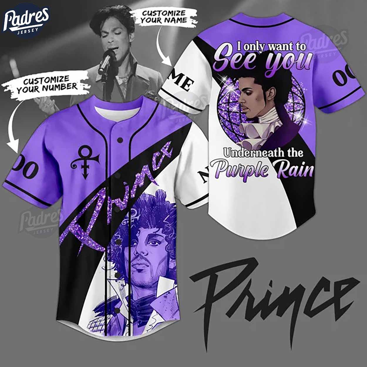 Prince Purple Rain Custom Baseball Jersey - Padres Jersey Oasis: Elevate Your Baseball Style Game