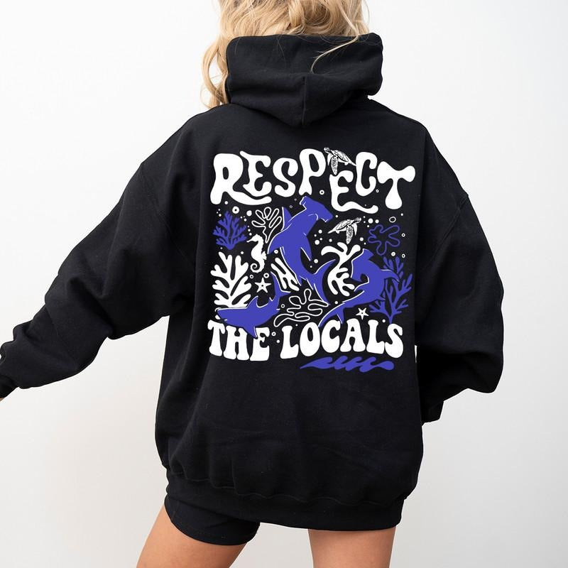 Protect Our Oceans Hoodie, Shark Sweatshirt, Save The Ocean Shirt, Respect Possitive Crewneck, Marine Biologist Sweatshirt, Surfing Hoodie, Shark Lover Gift