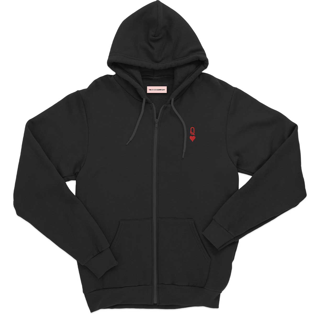 Queen Tiny Embroidery Detail Zipped Hoodie