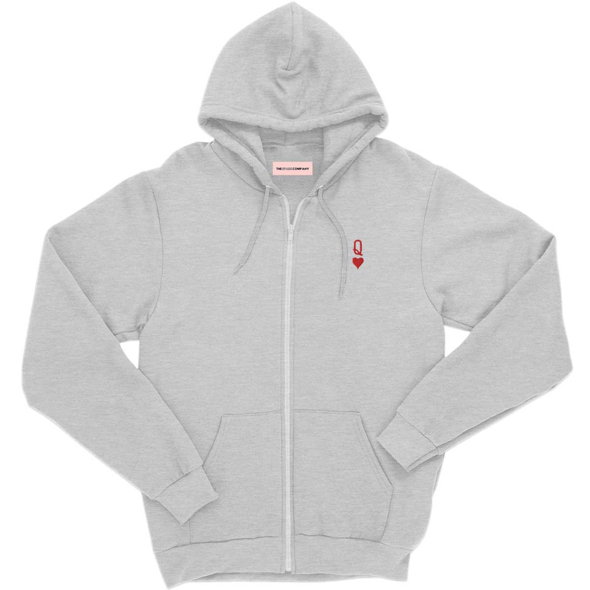 Queen Tiny Embroidery Detail Zipped Hoodie
