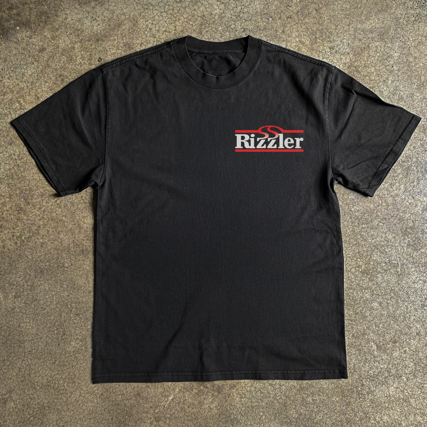 'RIZZLER' SIZZLER STEAK HOUSE HEAVYWEIGHT BLACK T-SHIRT