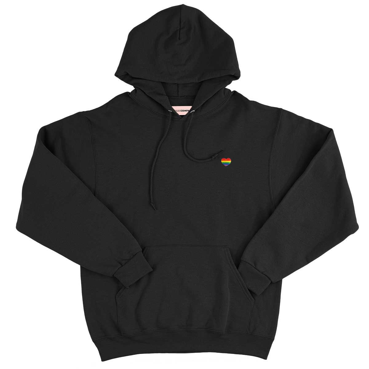 Rainbow Heart Embroidery Detail Hoodie