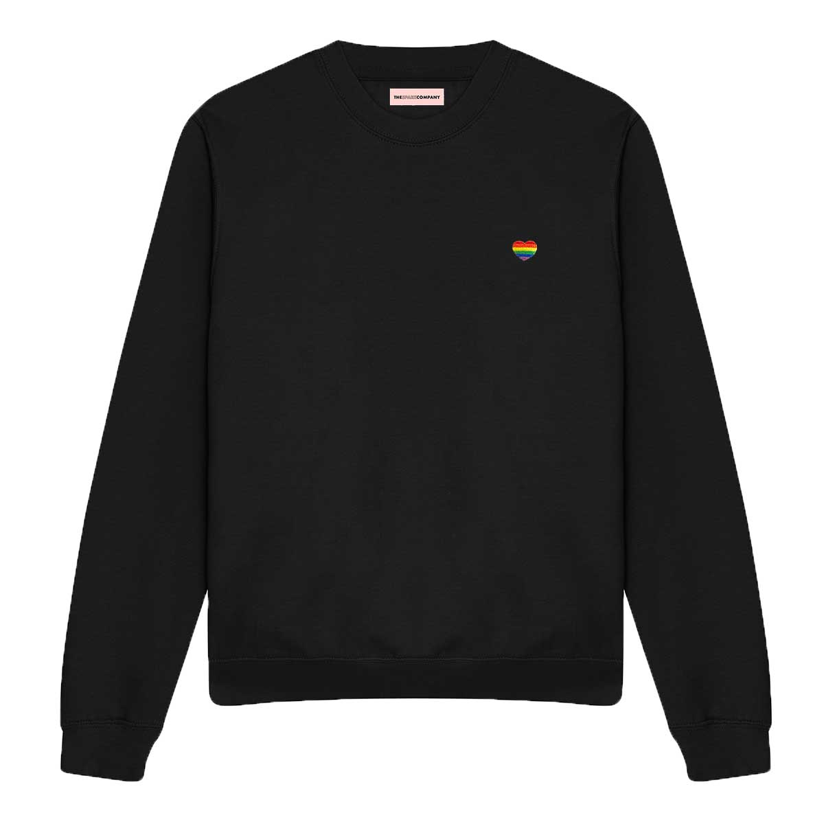 Rainbow Heart Embroidery Detail Sweatshirt