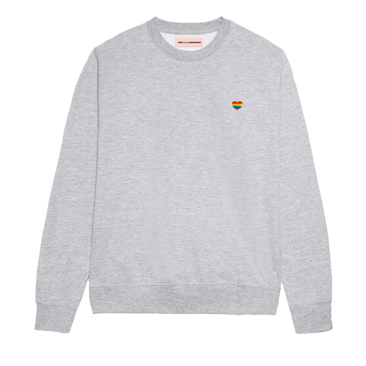 Rainbow Heart Embroidery Detail Sweatshirt