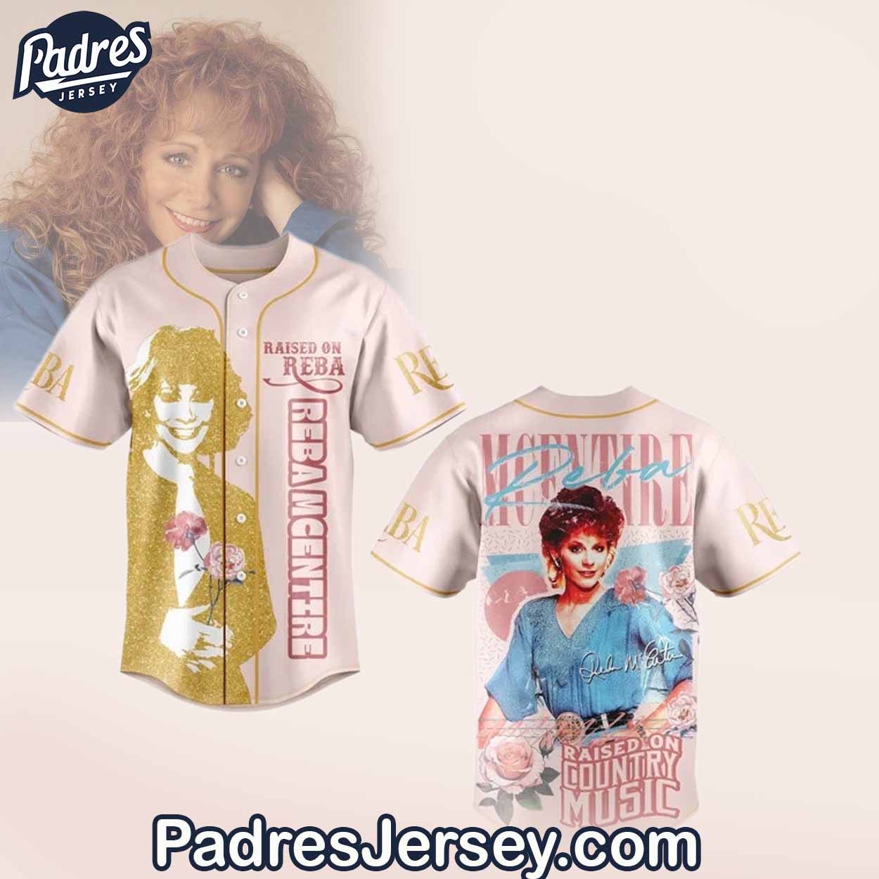 Raised on Reba Country Music Reba McEntire Baseball Jersey Outfit - Padres Jersey Oasis: Elevate Your Baseball Style Game