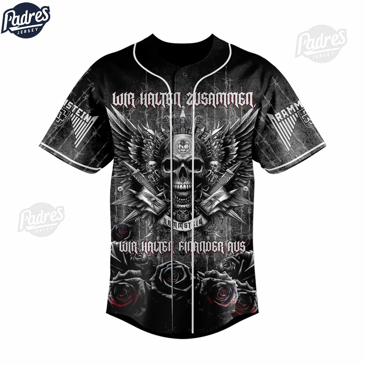 Rammstein Skull Custom Baseball Jersey - Padres Jersey Oasis: Elevate Your Baseball Style Game