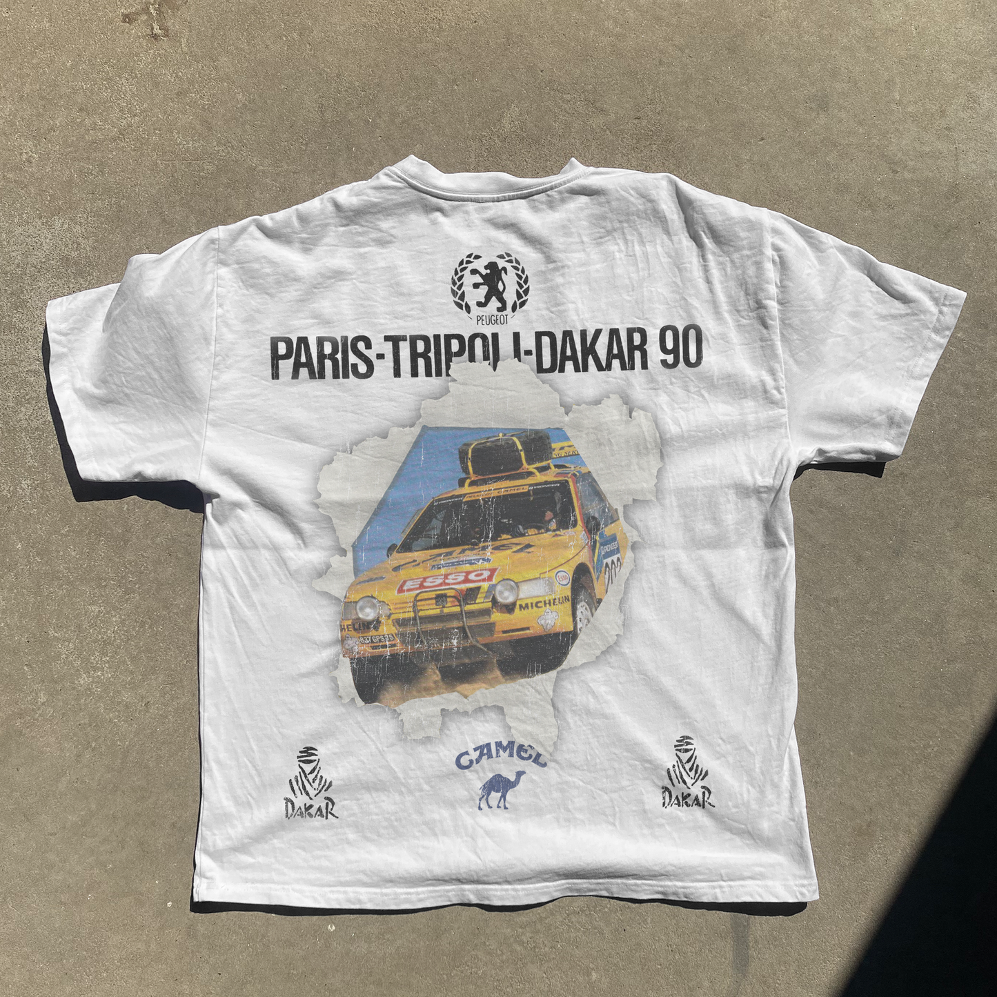RETRO DAKAR RALLY WHITE HEAVY WEIGHT TEE