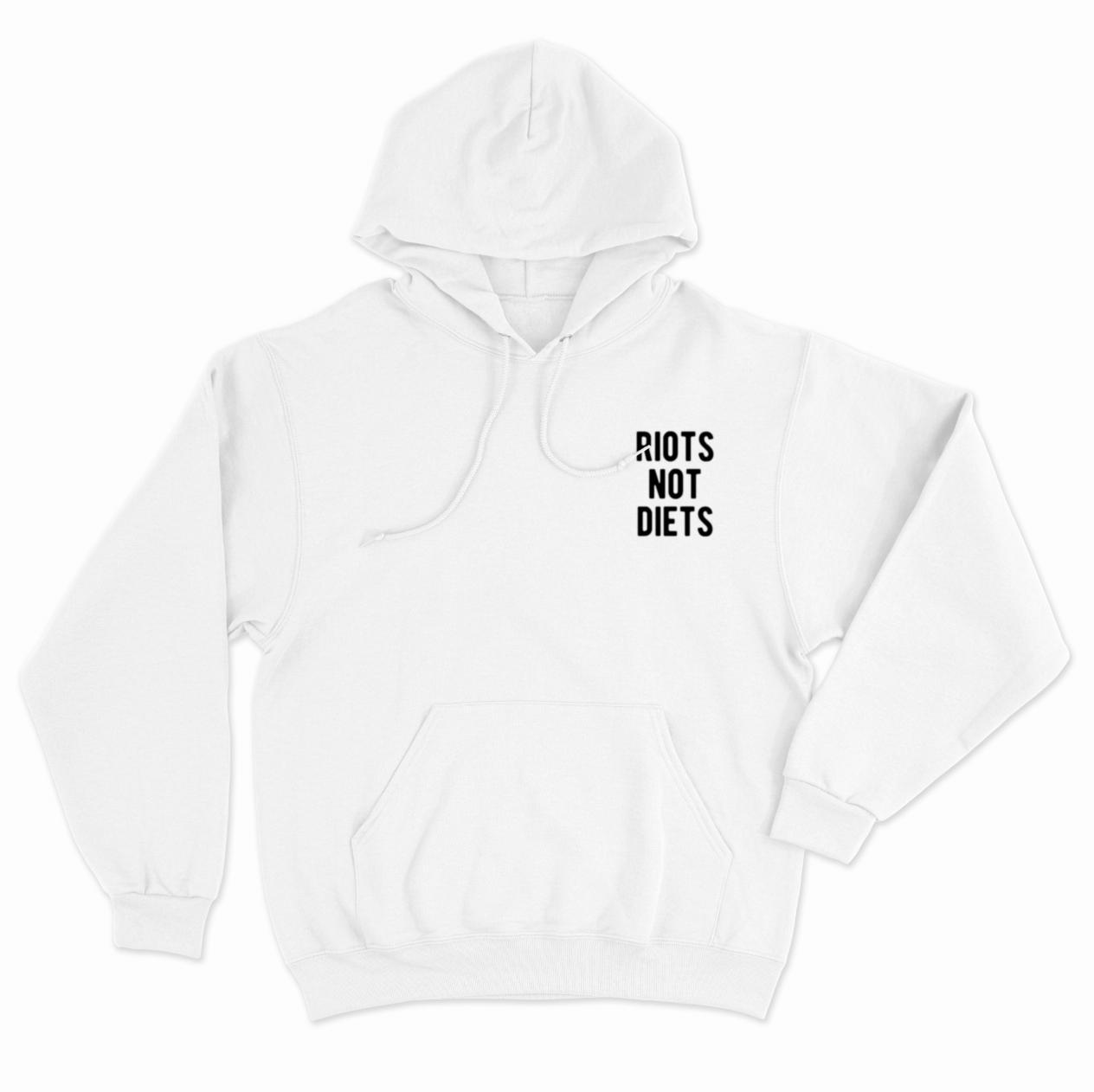 Riots Not Diets Embroidered Hoodie