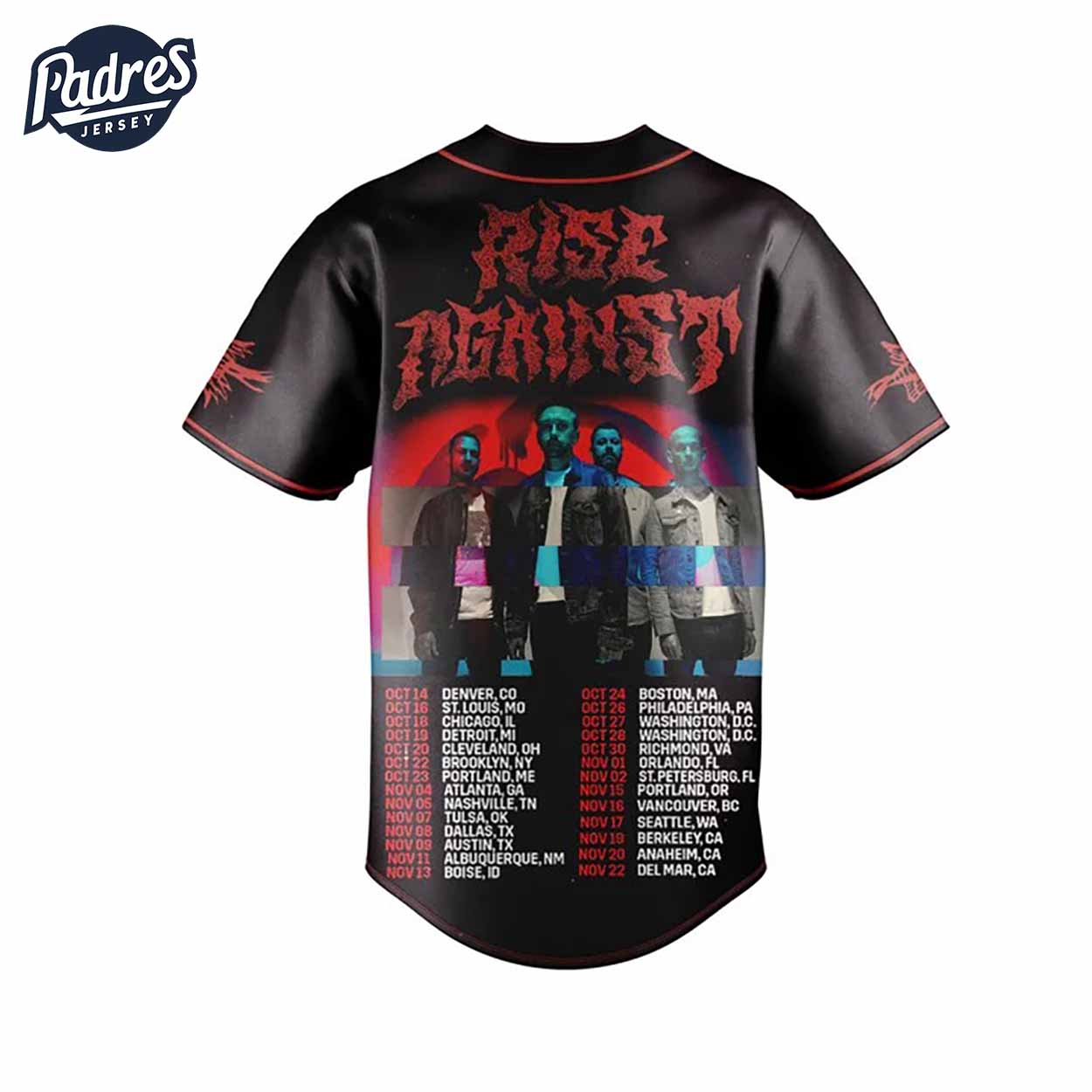 Rise Against Baseball Jersey Outfit - Music Merch - Padres Jersey Oasis: Elevate Your Baseball Style Game