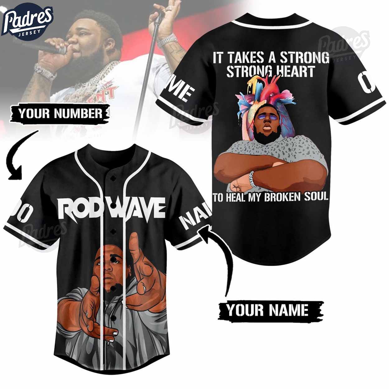 Rod Wave Abandon Custom Baseball Jersey Style - Padres Jersey Oasis: Elevate Your Baseball Style Game