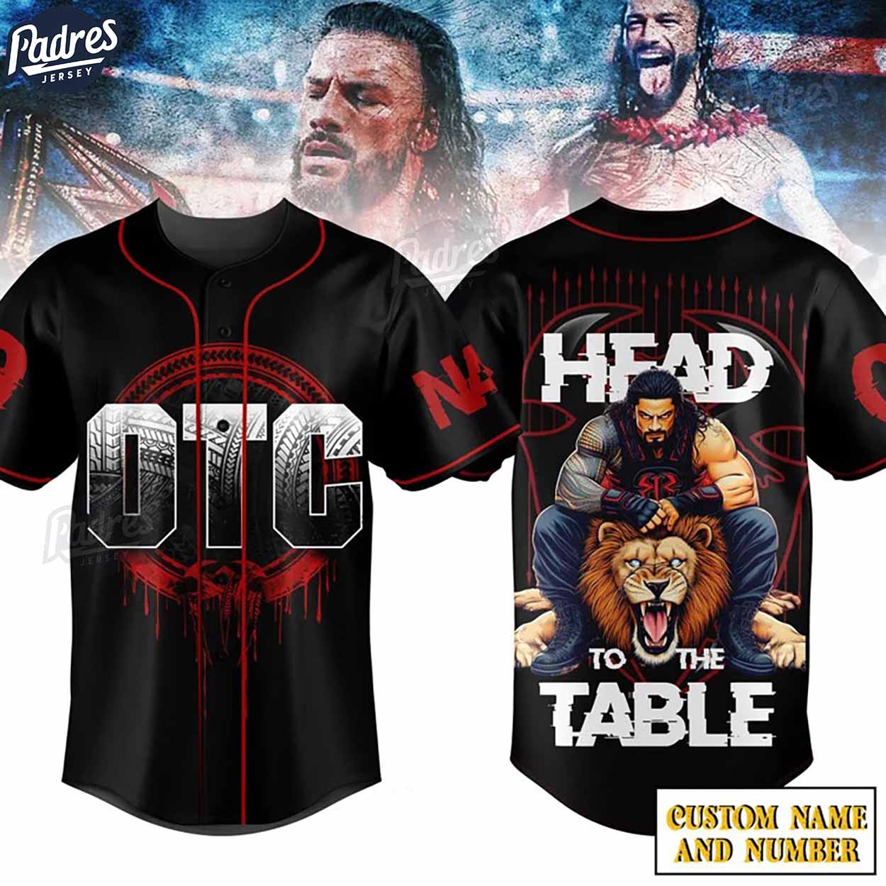Roman Reigns Head Of The Table Custom Baseball Jersey - Padres Jersey Oasis: Elevate Your Baseball Style Game