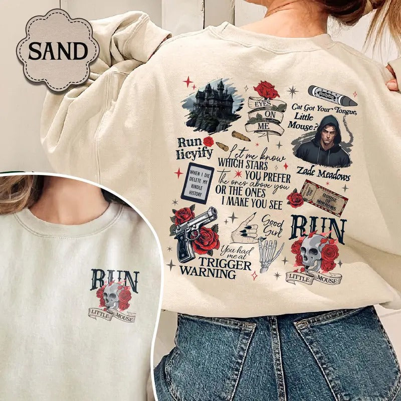Run Little Mouse Sweatshirt, Haunting Adeline Shirt, Cat and Mouse Shirt, Dark Romance Merch, Smut Reader, Book Lover Gifts for Her Womenswear Athletic