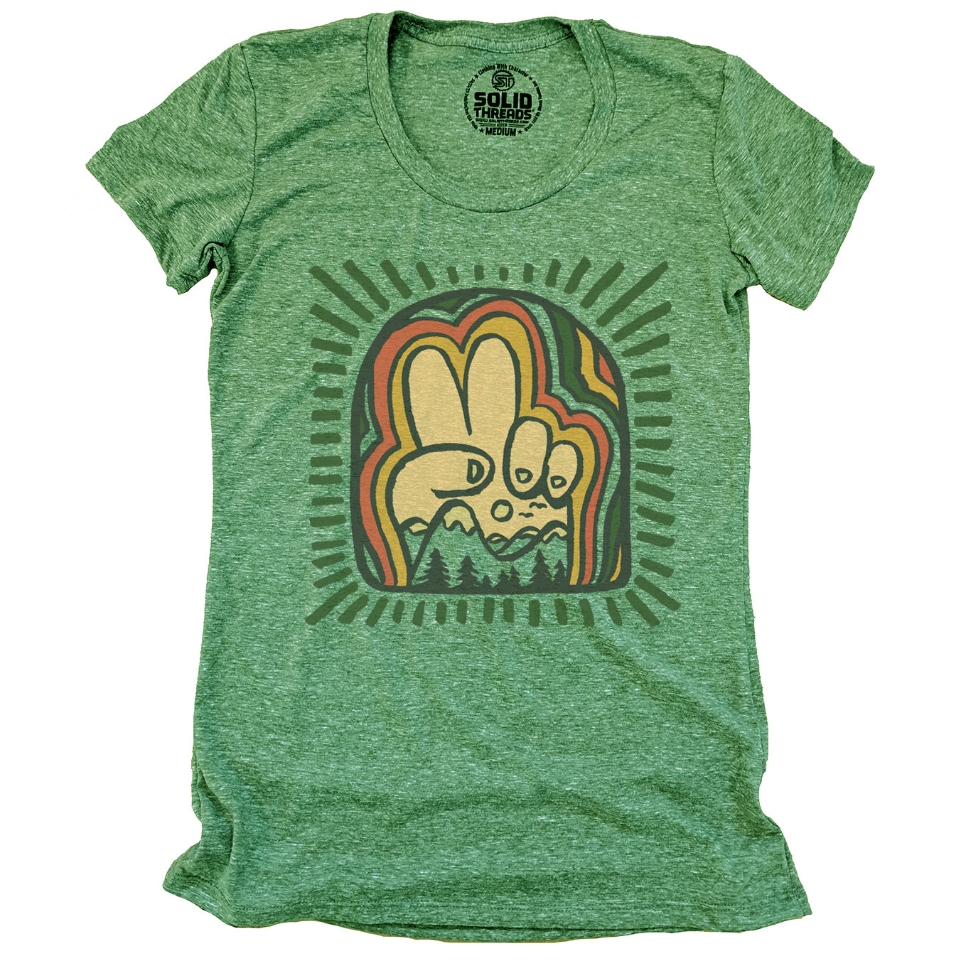 Women's Peace Mountains T-shirt | Design by Dylan Fant