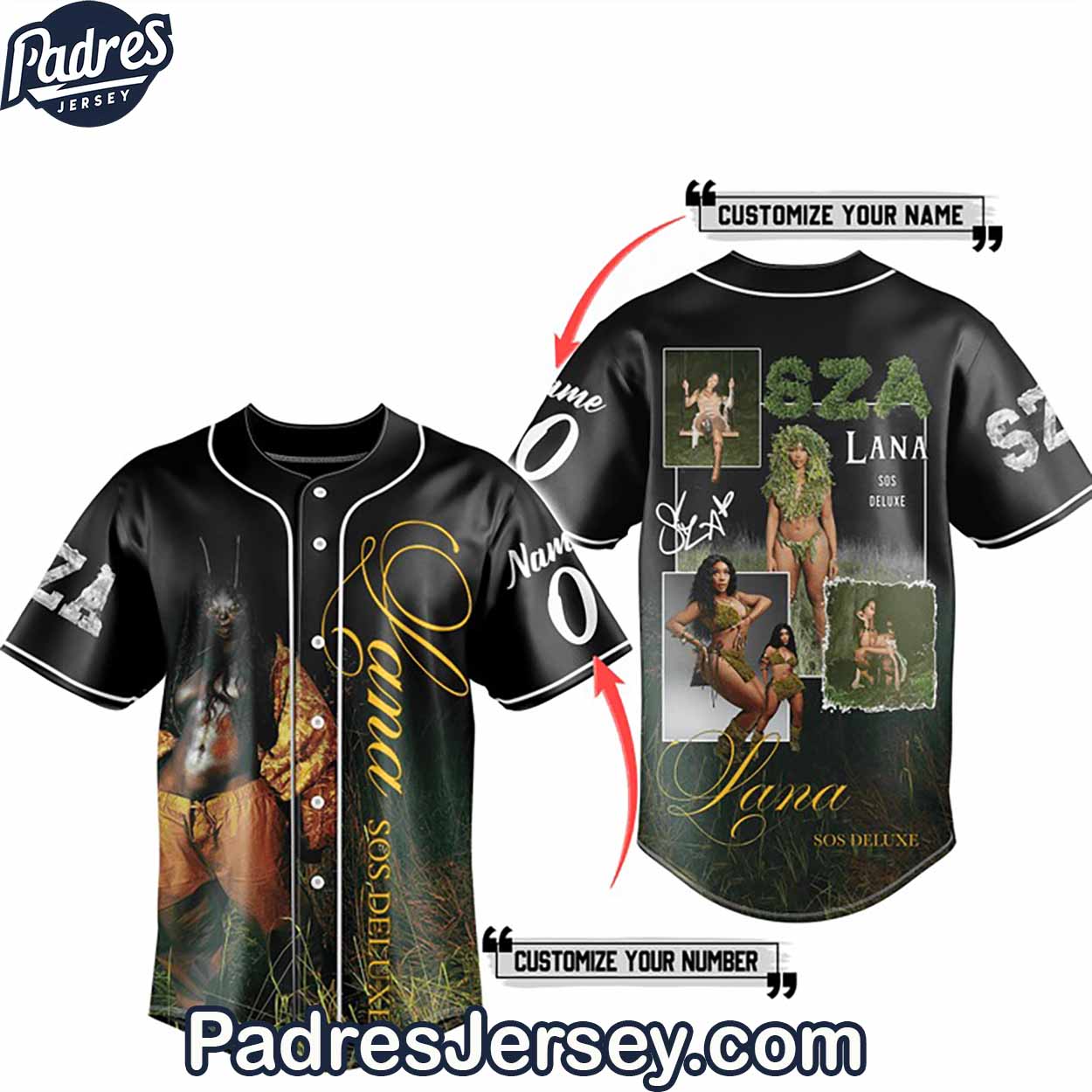 SZA Release SOS Deluxe Custom Baseball Jersey Outfit - Padres Jersey Oasis: Elevate Your Baseball Style Game