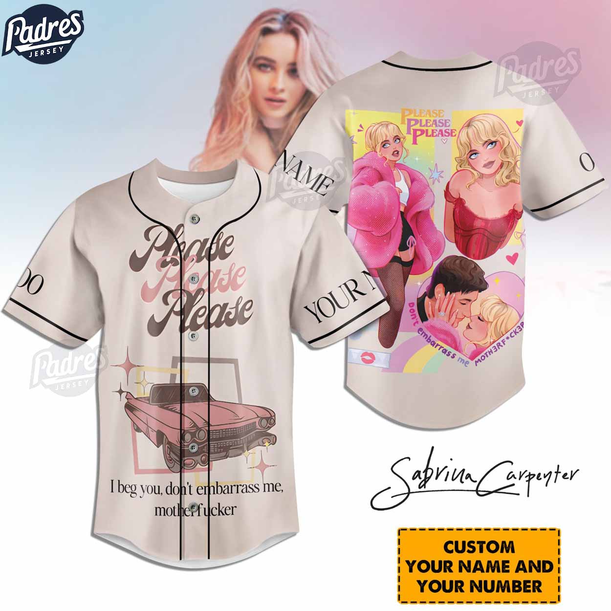 Sabrina Carpenter Custom Baseball Jersey Style - Padres Jersey Oasis: Elevate Your Baseball Style Game