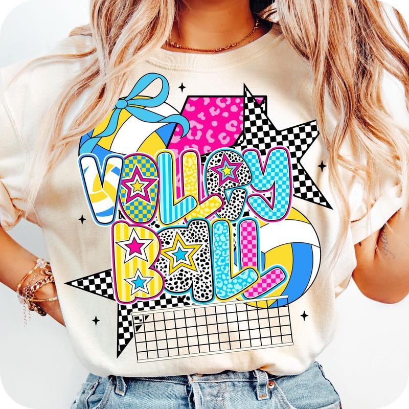 [Sale To 45% Off] Preppy Volleyball Shirt, Volleyball T-Shirt, Volleyball Mama T-Shirt, Game Day T-Shirt, Gift For Mom, Mother's Day Gift