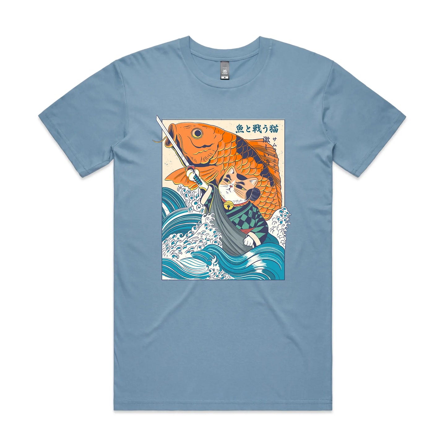 Samurai Cat And Koi Fish Tee