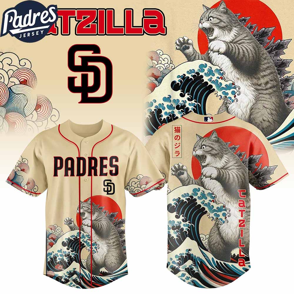 San Diego Padres MLB X Catzilla Personalized Baseball Jersey - Padres Jersey Oasis: Elevate Your Baseball Style Game