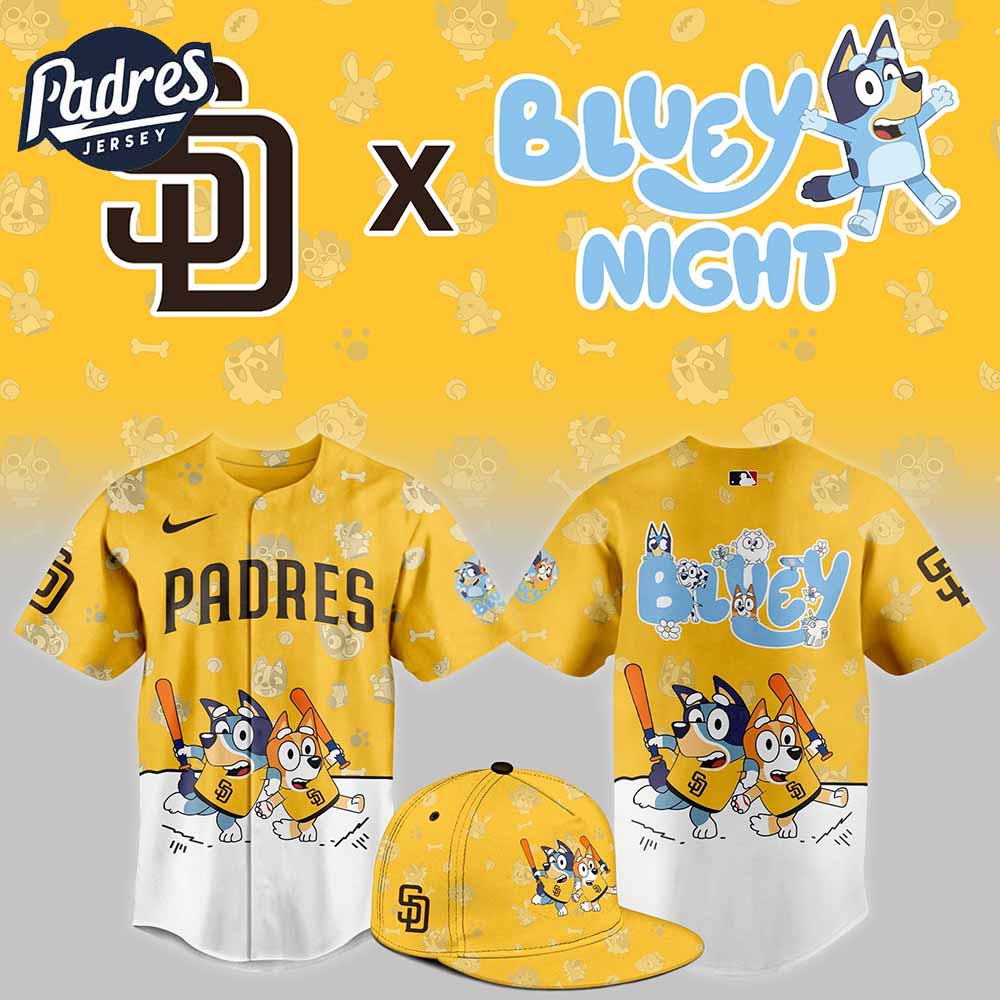 San Diego Padres x Bluey Night Baseball Jersey - Padres Jersey Oasis: Elevate Your Baseball Style Game