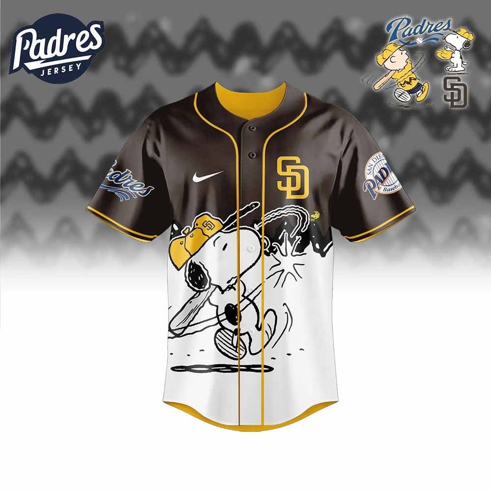 San Diego Padres x Peanuts Personalized Baseball Jersey For Fans - Padres Jersey Oasis: Elevate Your Baseball Style Game