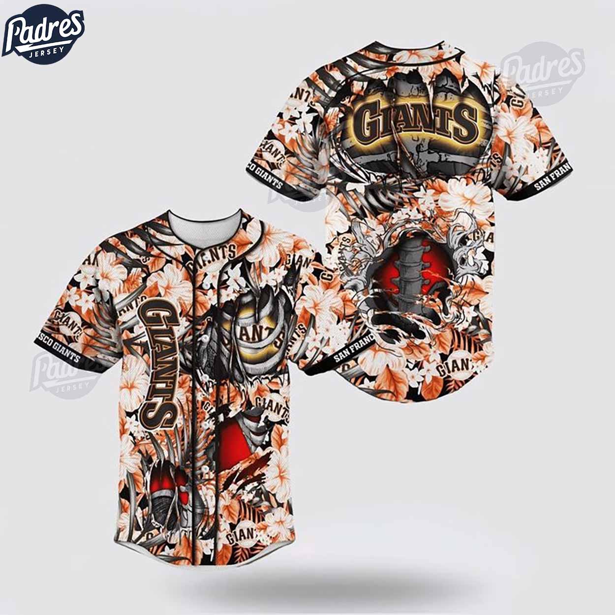 San Francisco Giants Skeleton Custom Baseball Jersey Style - Padres Jersey Oasis: Elevate Your Baseball Style Game