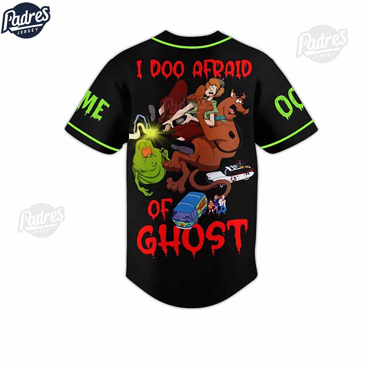 Scooby-Doo I Do Afraid Of Ghost Custom Baseball Jersey - Padres Jersey Oasis: Elevate Your Baseball Style Game