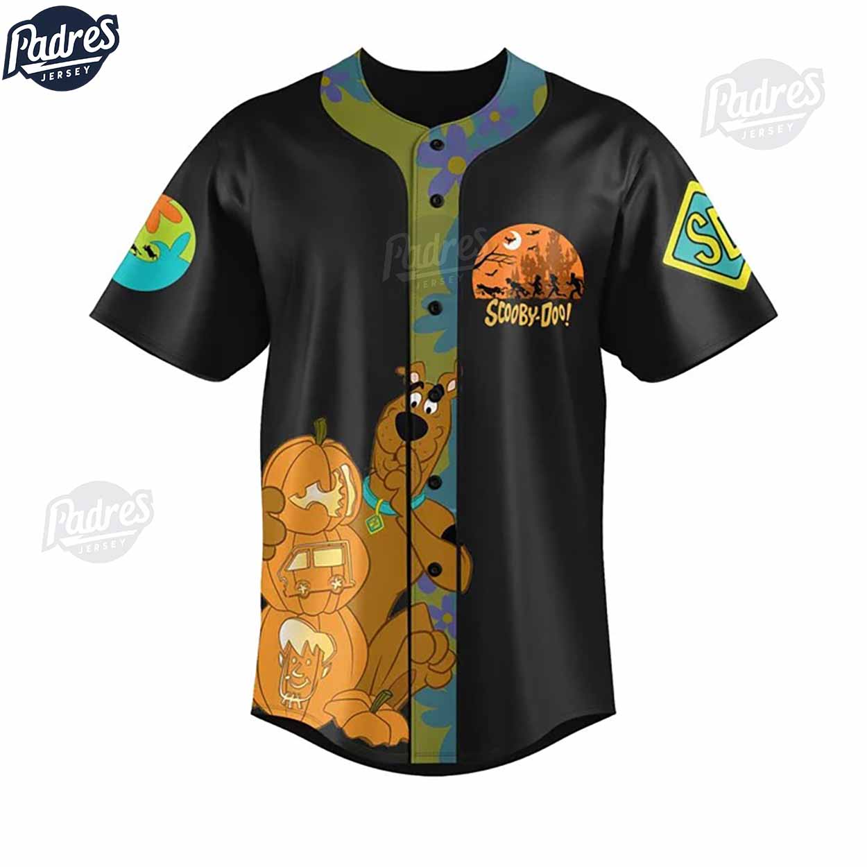 Scooby Doo Pizza Ghost Black Baseball Jersey - Padres Jersey Oasis: Elevate Your Baseball Style Game
