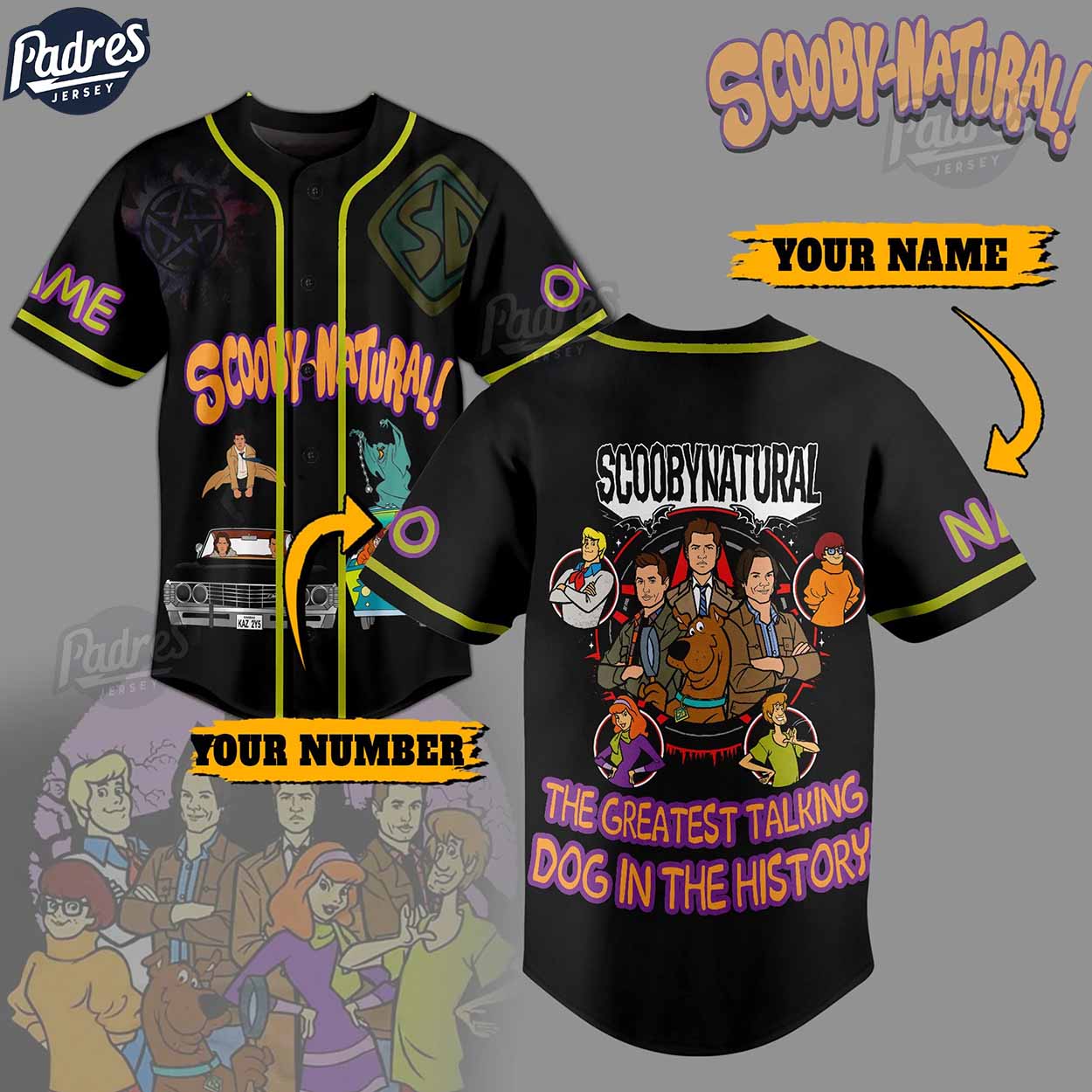 Scooby Doo Scoobynatural Custom Baseball Jersey Style - Padres Jersey Oasis: Elevate Your Baseball Style Game