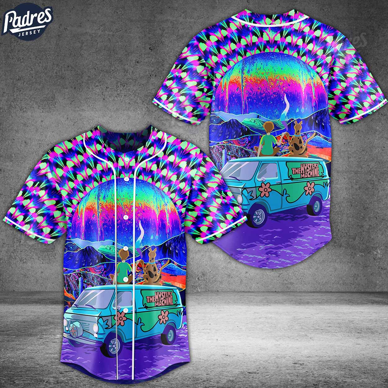 Scooby Doo Trippy Baseball Jersey - Padres Jersey Oasis: Elevate Your Baseball Style Game