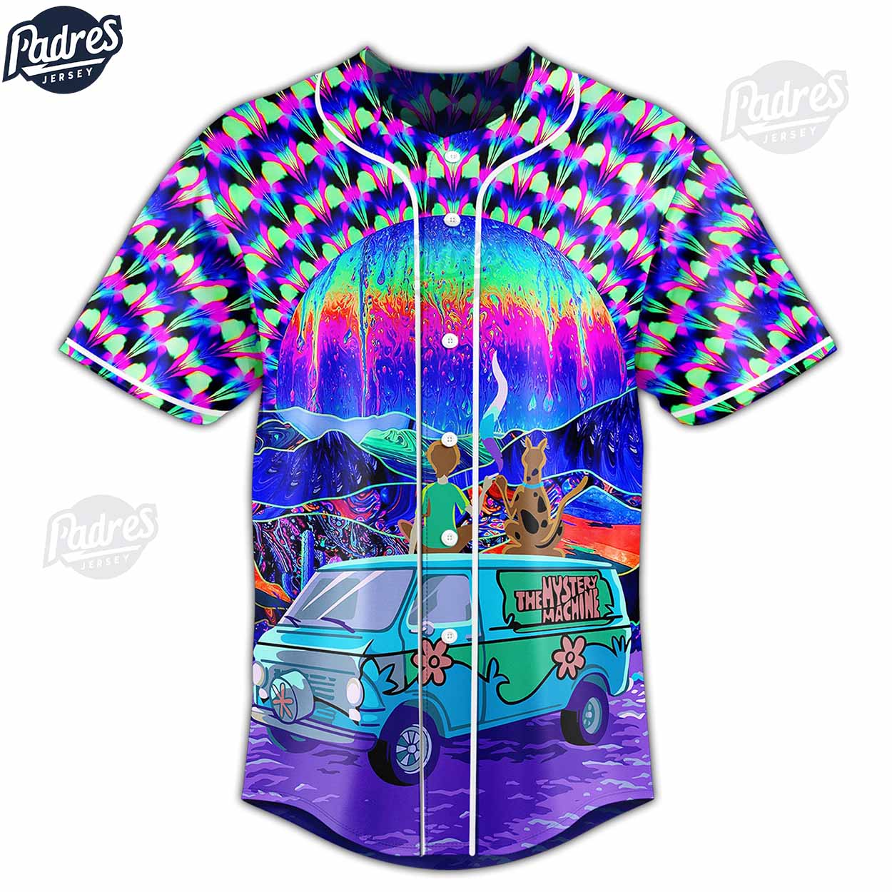 Scooby Doo Trippy Baseball Jersey - Padres Jersey Oasis: Elevate Your Baseball Style Game