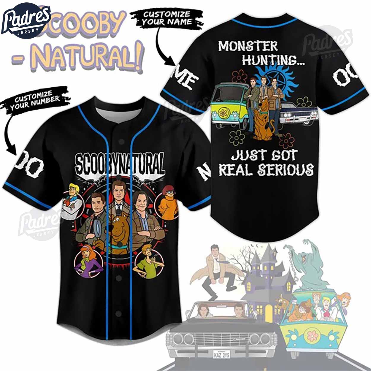 Scoobynatural Scooby-Doo Custom Baseball Jersey - Padres Jersey Oasis: Elevate Your Baseball Style Game
