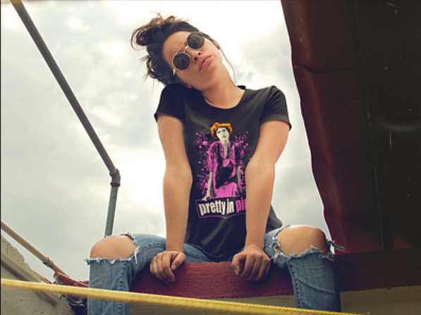 Pretty in Pink T-shirt artwork by Jared Swart inspired by the 1986 Film