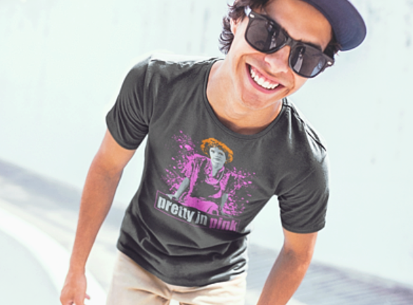 Pretty in Pink T-shirt artwork by Jared Swart inspired by the 1986 Film