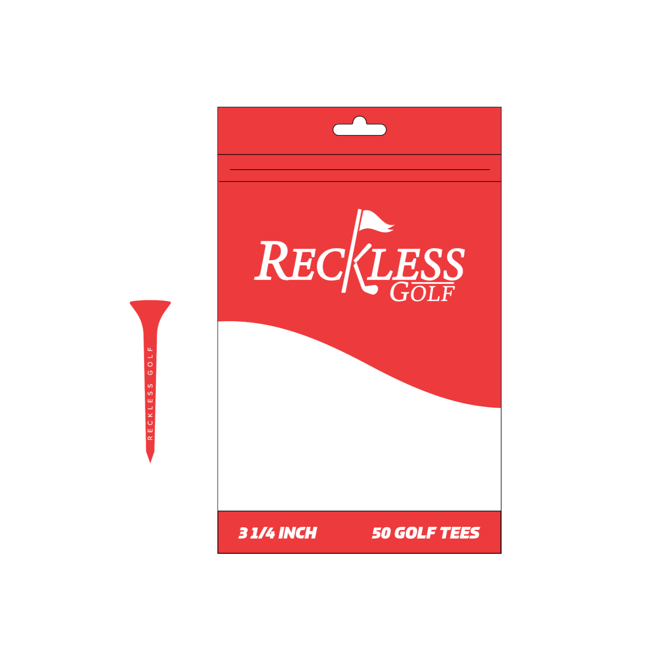 Reckless Golf Tee BULK 50 Pack