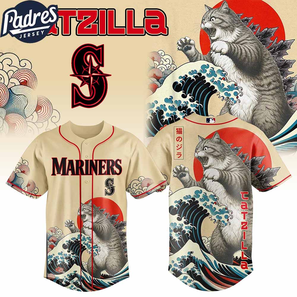 Seattle Mariners MLB X Catzilla Personalized Baseball Jersey - Padres Jersey Oasis: Elevate Your Baseball Style Game