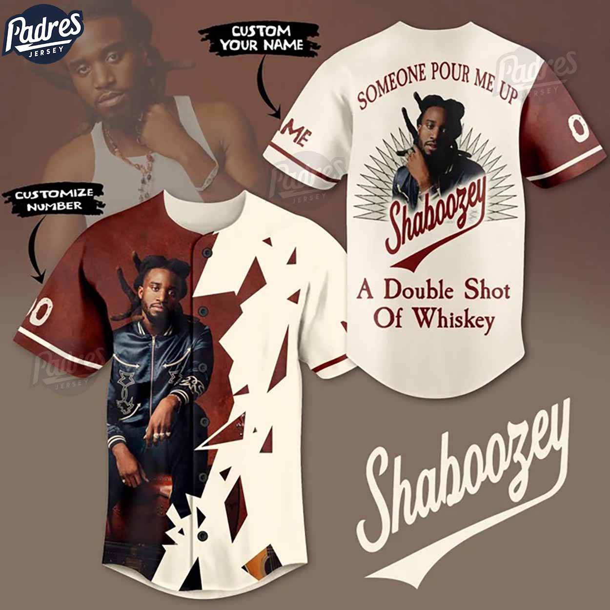 Shaboozey Custom Baseball Jersey - Padres Jersey Oasis: Elevate Your Baseball Style Game