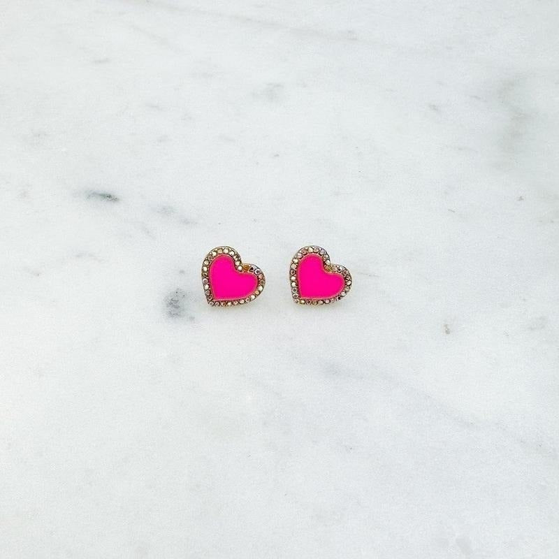 Shimmer Heart Stud Earrings *Final Sale*