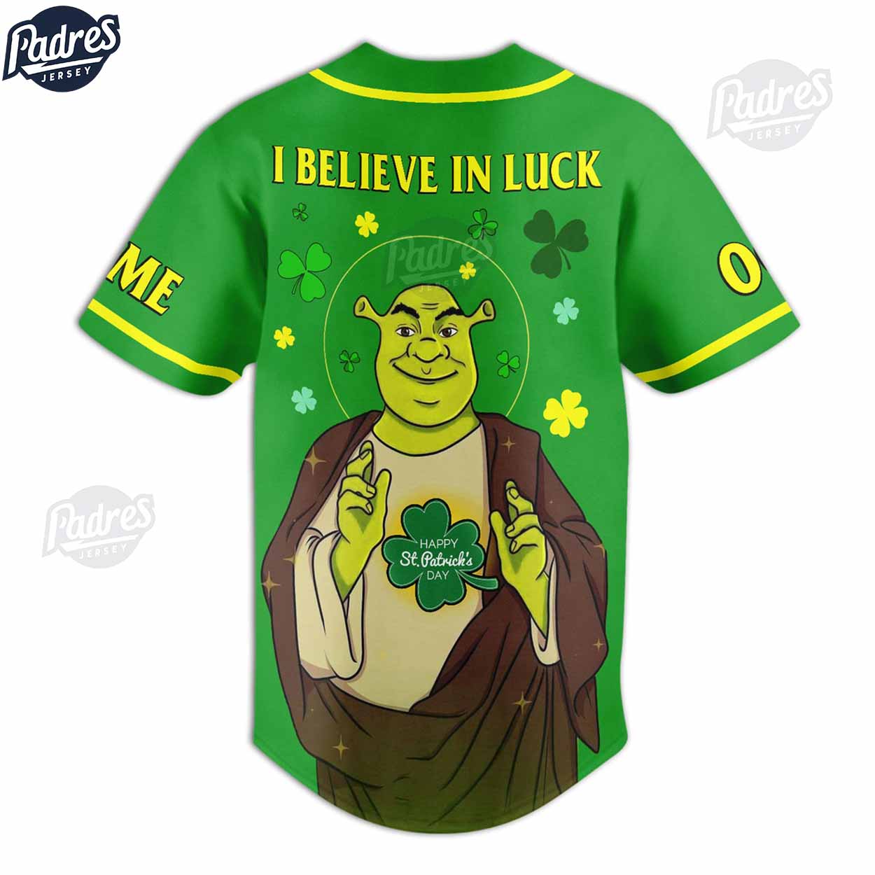 Shrek Happy St.Patrick's Day Custom Baseball Jersey Style - Padres Jersey Oasis: Elevate Your Baseball Style Game