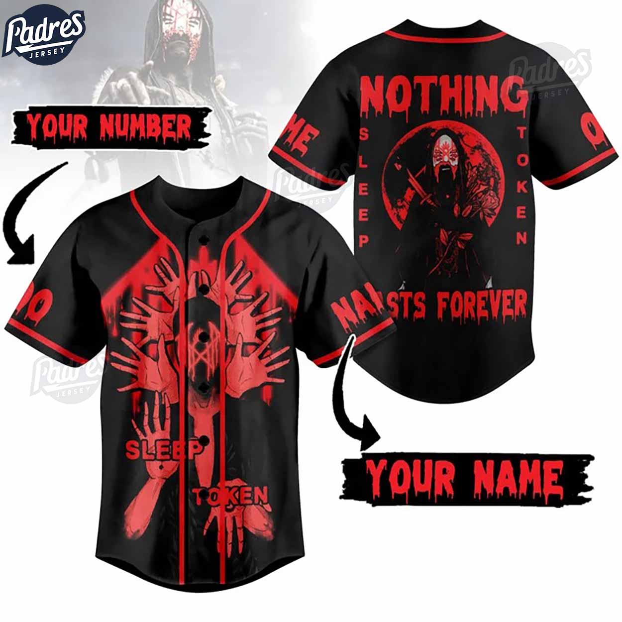 Sleep Token Nothing Lasts Forever Custom Baseball Jersey Style - Padres Jersey Oasis: Elevate Your Baseball Style Game