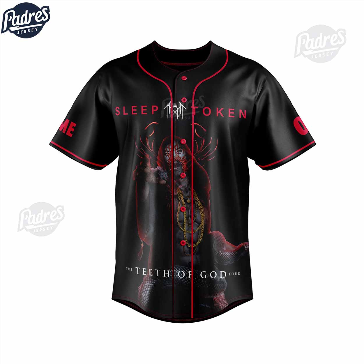 Sleep Token The Teeth Of God Tour Custom Baseball Jersey Style - Padres Jersey Oasis: Elevate Your Baseball Style Game