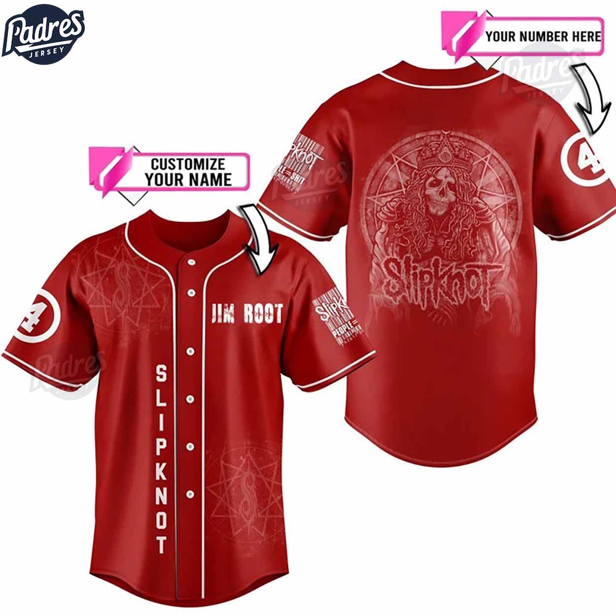 Slipknot Custom Red Baseball Jersey - Padres Jersey Oasis: Elevate Your Baseball Style Game