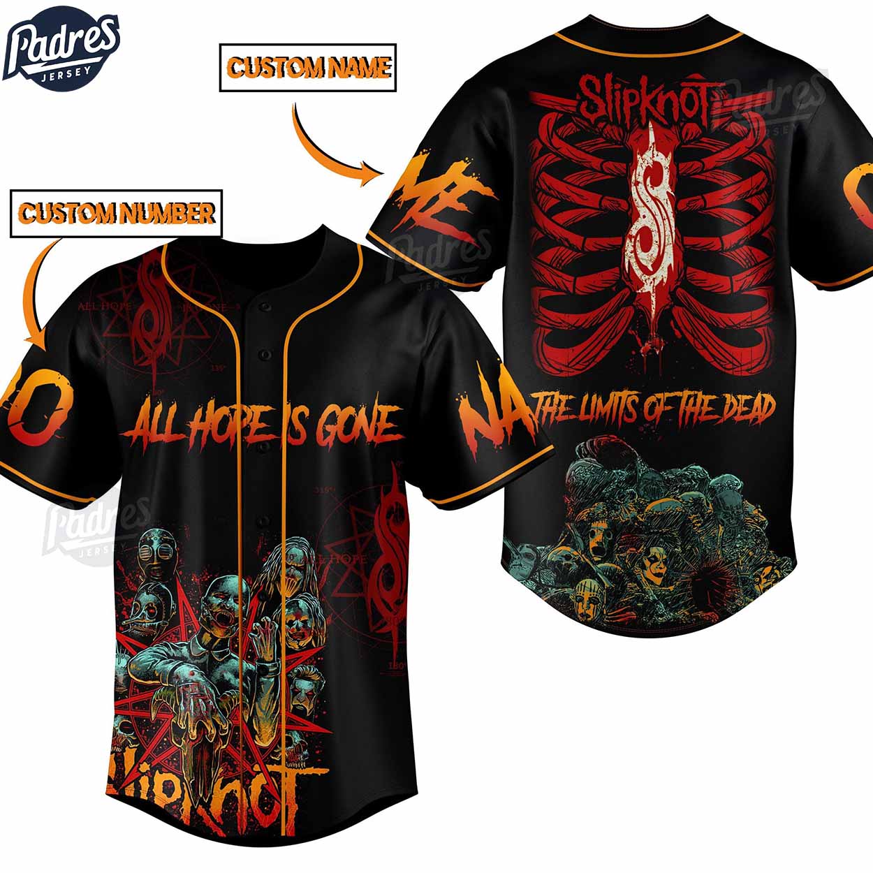 Slipknot Psychosocial Custom Baseball Jersey Style - Padres Jersey Oasis: Elevate Your Baseball Style Game